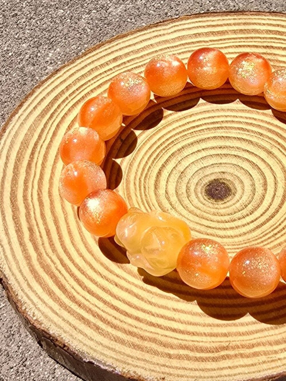 Handmade ✦ UV Reactive Color‑Changing Bracelet ✦ Nine‑Tail Fox Accent 10mm NWT - Picture 7 of 16